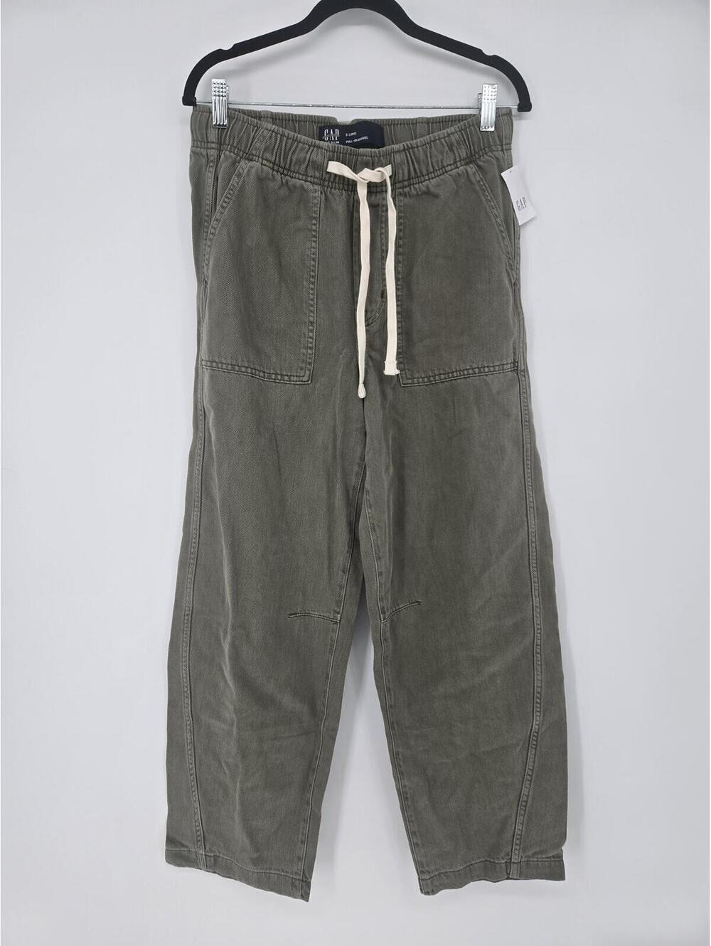 Gap Mid Rise Pull-On Soft Barrel Jeans Mesculen Green SMALL LONG SL